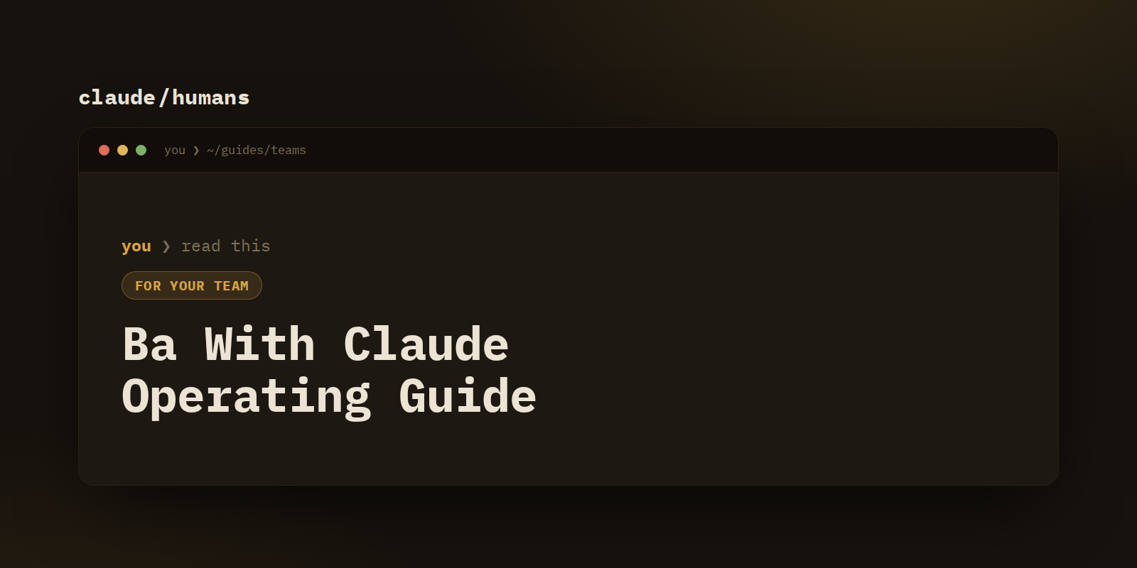 Business Analyst with Claude: the operating guide