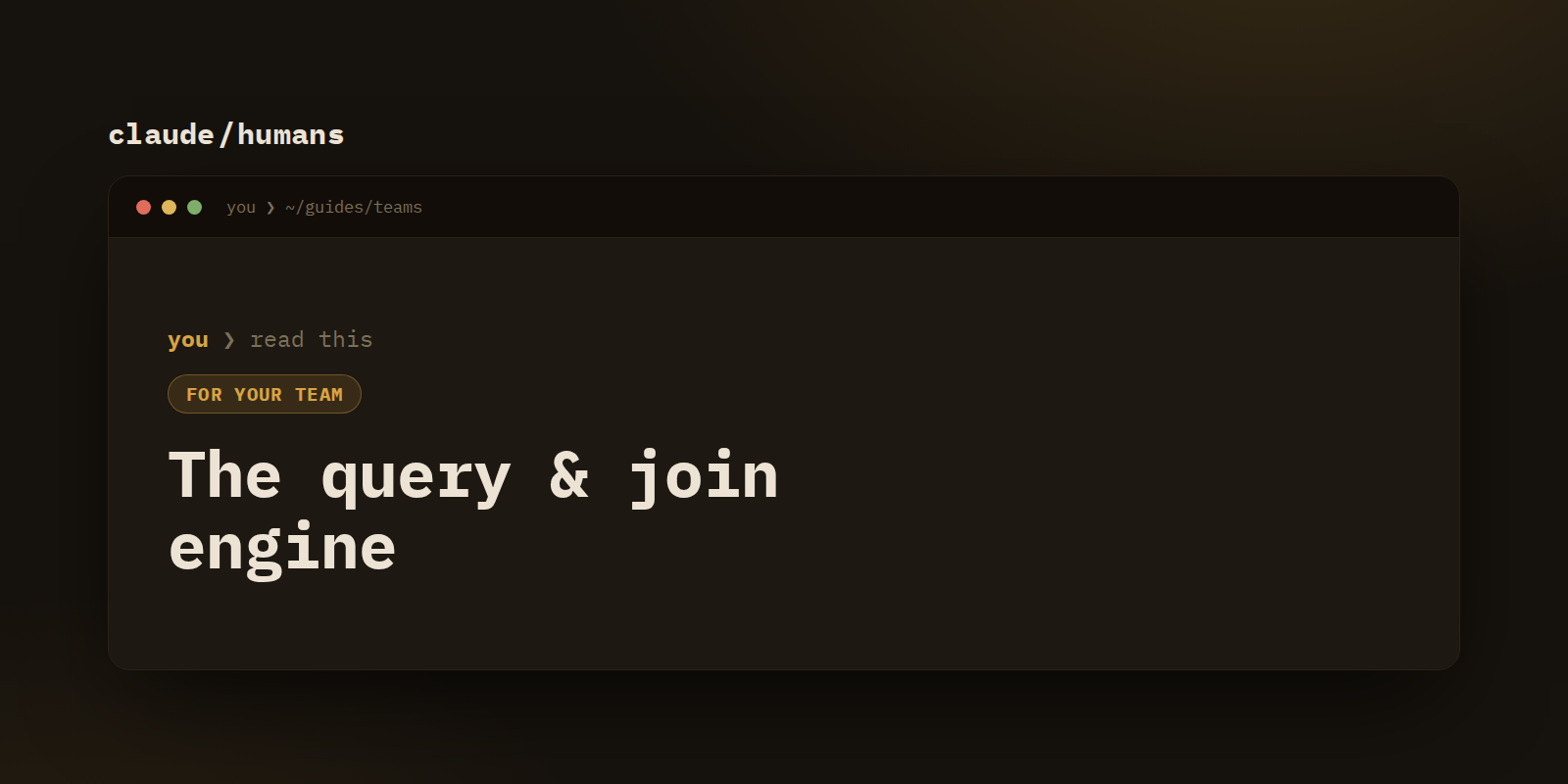 The query & join engine: turn a stakeholder ask into an auditable query, and two files into one trustworthy dataset
