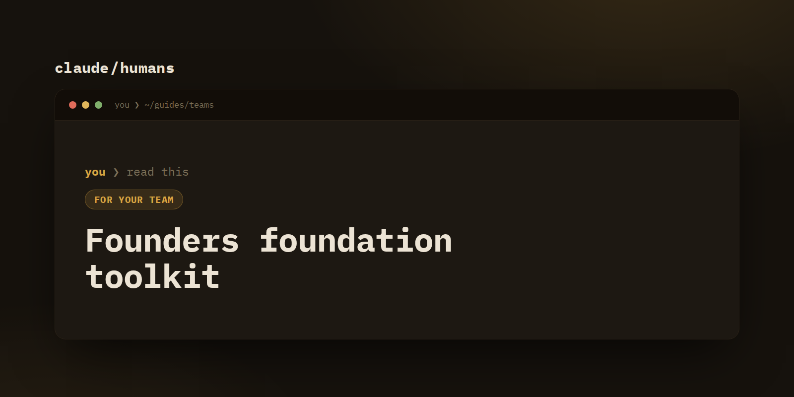 The Founders Foundation toolkit: the files every spec, prototype & memo pastes from