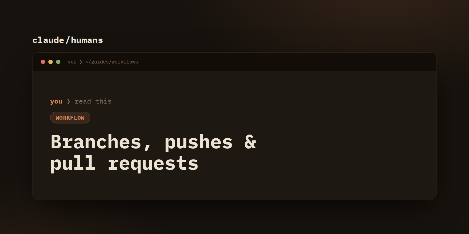 Landing a change on a team: branches, pushes and pull requests