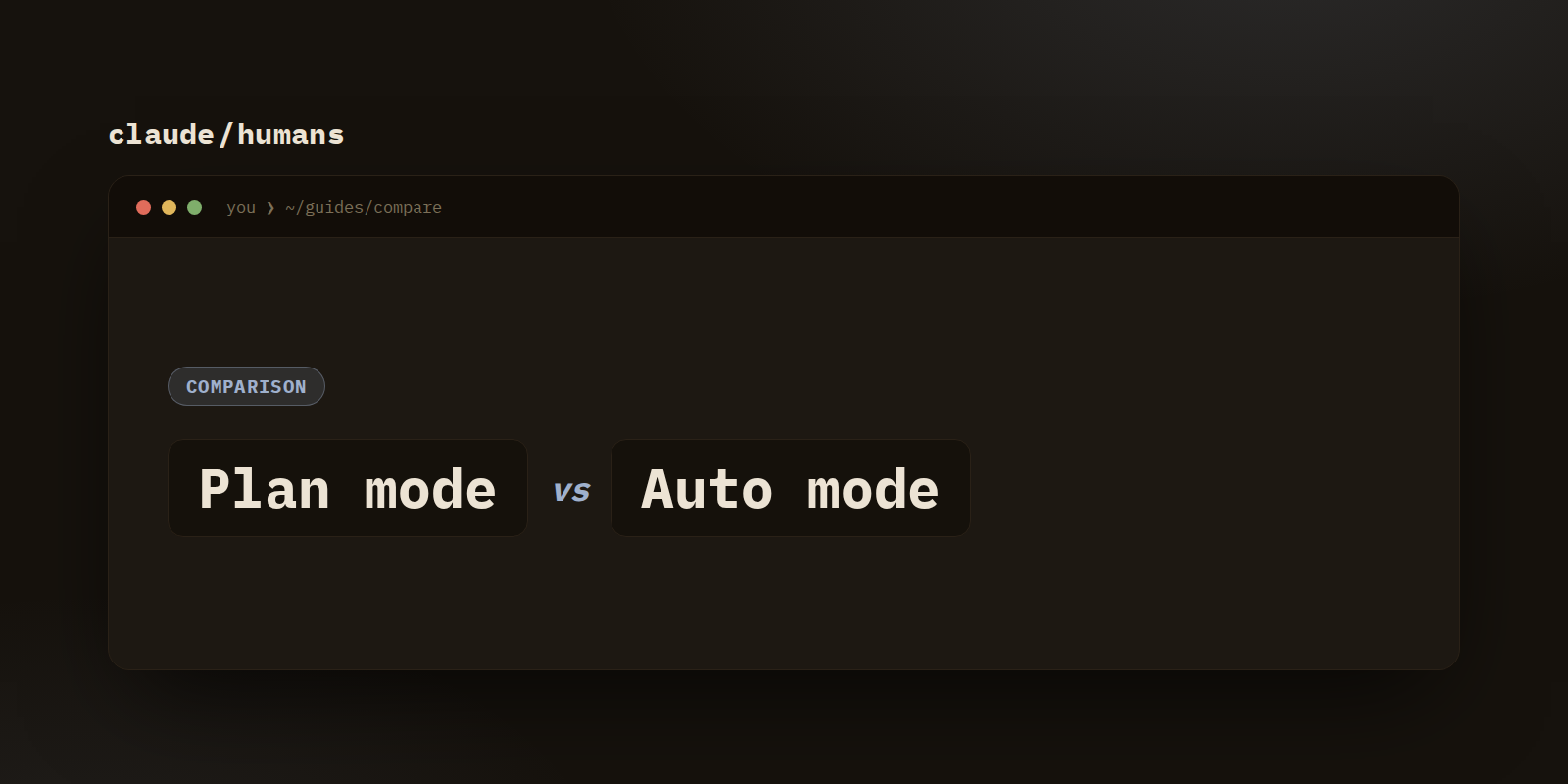 Plan mode vs Auto mode in Claude Code