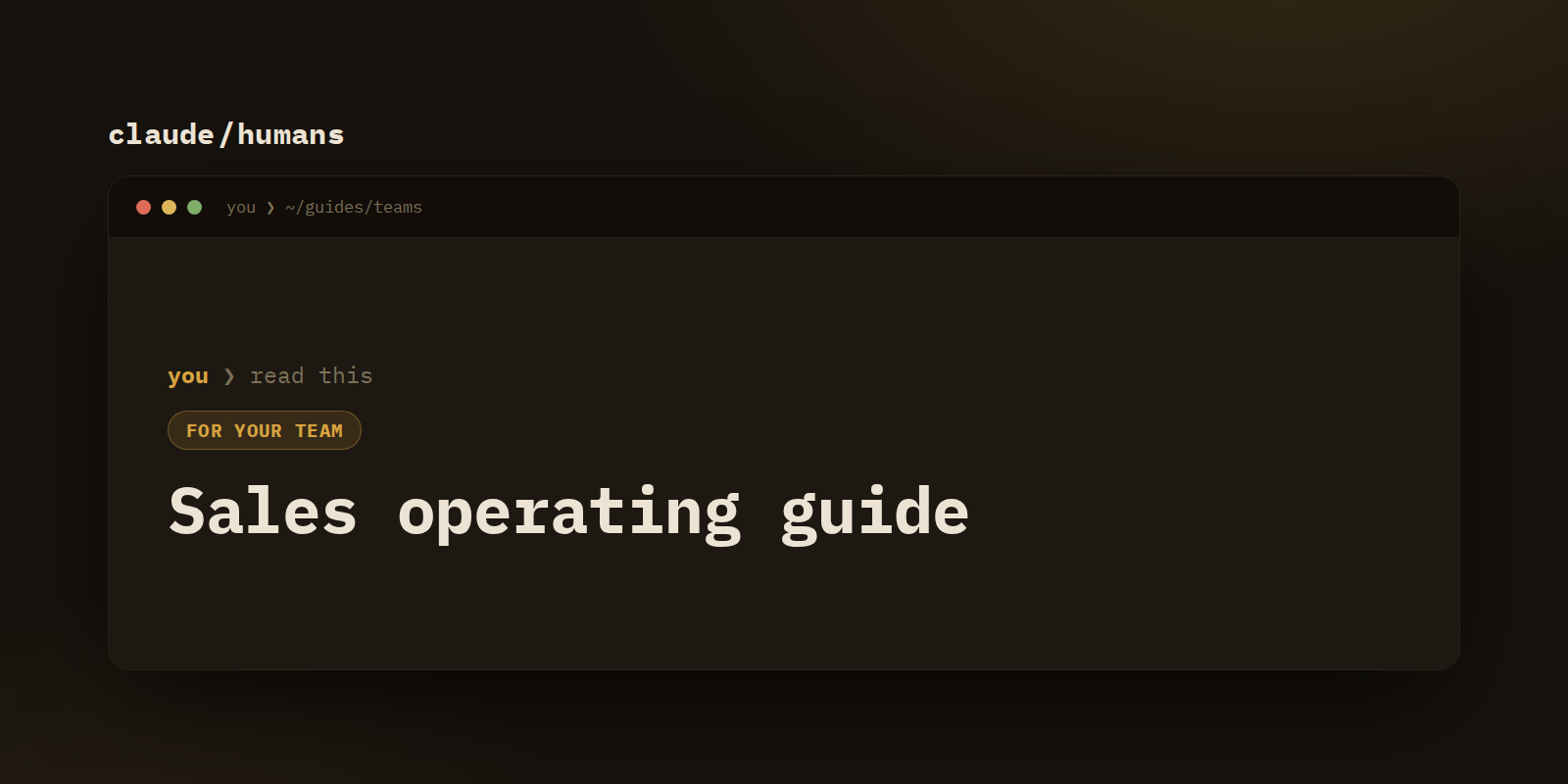 Sales with Claude: the operating guide